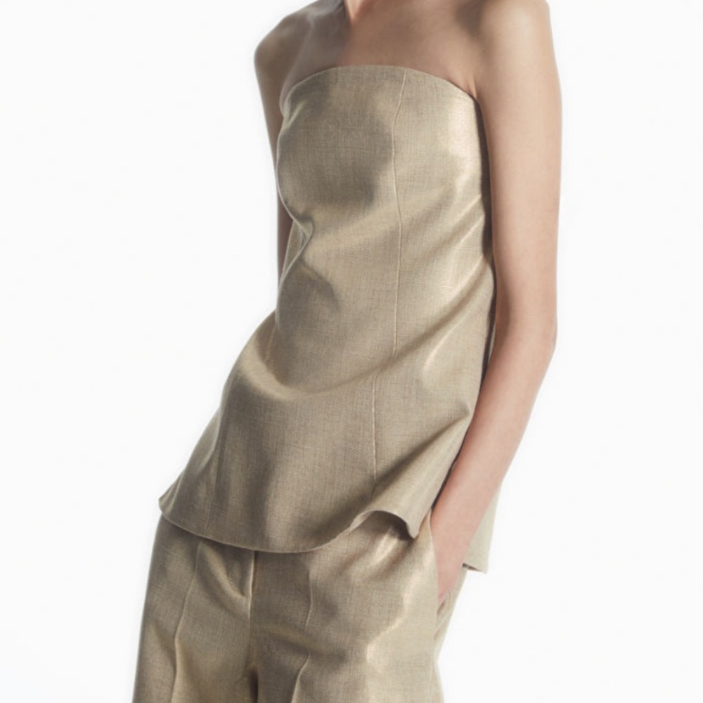 COS METALLIC HOPSACK BUSTIER